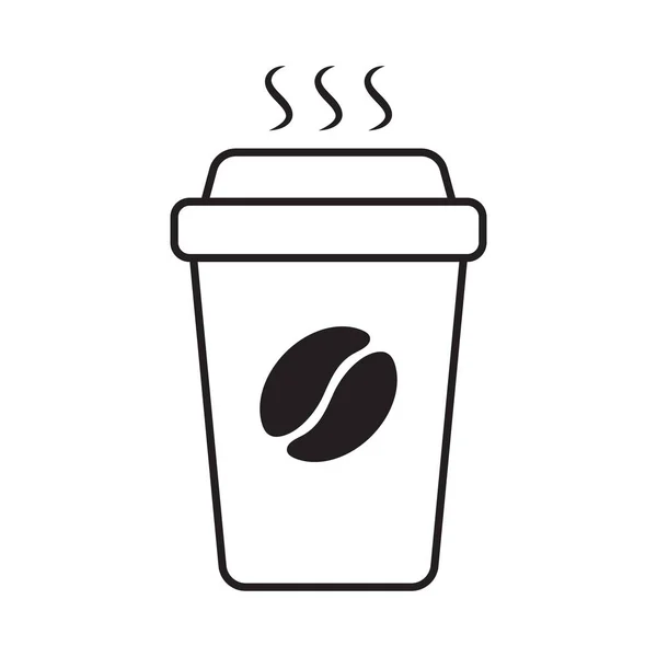 Kahve Fincanı Vektör Ikonu Kağıt Kahve Fincanı Simgesi Beyaz Arkaplanda — Stok Vektör