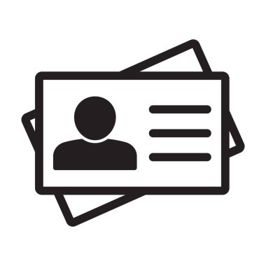 Id card icon. Id card badge icon. Identification card, driver's license icon. Vector illustration.