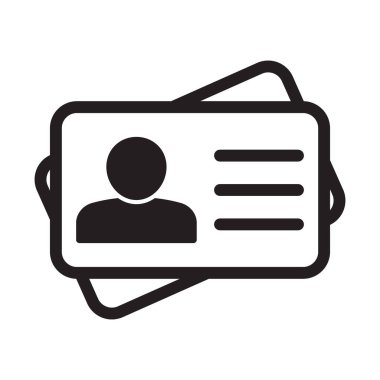 Id card icon. Id card badge icon. Identification card, driver's license icon. Vector illustration.