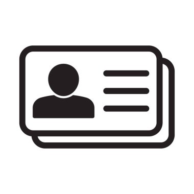 Id card icon. Id card badge icon. Identification card, driver's license icon. Vector illustration.