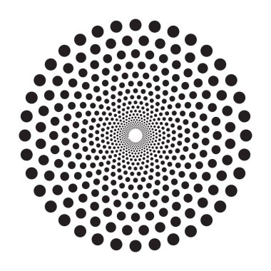 Noktalı spiral ayçiçeği tohumu formu, vektör illüstrasyonu.