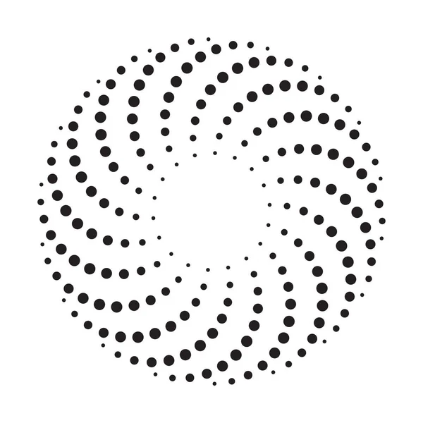 stock vector Dotted spiral vortex design element, vector illustration.