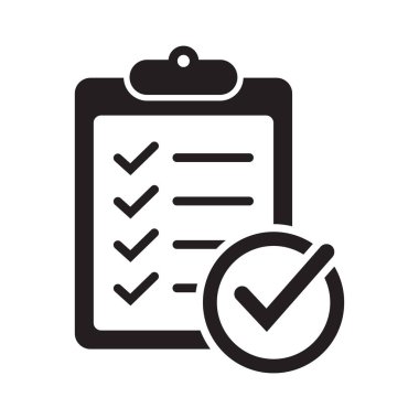 Arkaplanda işaretleme simgesi olan pano izole edildi. Web sitesi ve uygulama tasarımı için işaretleme listesi işareti.