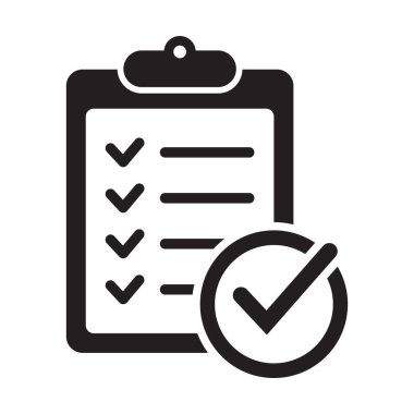 Arkaplanda işaretleme simgesi olan pano izole edildi. Web sitesi ve uygulama tasarımı için işaretleme listesi işareti.