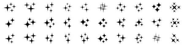 Іскрові Значки Зірок Блискучі Ікони Зірки Блищить Векторні Символи — стоковий вектор