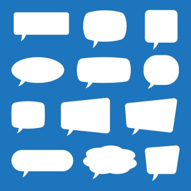 Konuşma baloncukları. Boş vektör beyaz konuşma baloncukları. Çizgi film balonu kelime tasarımı.