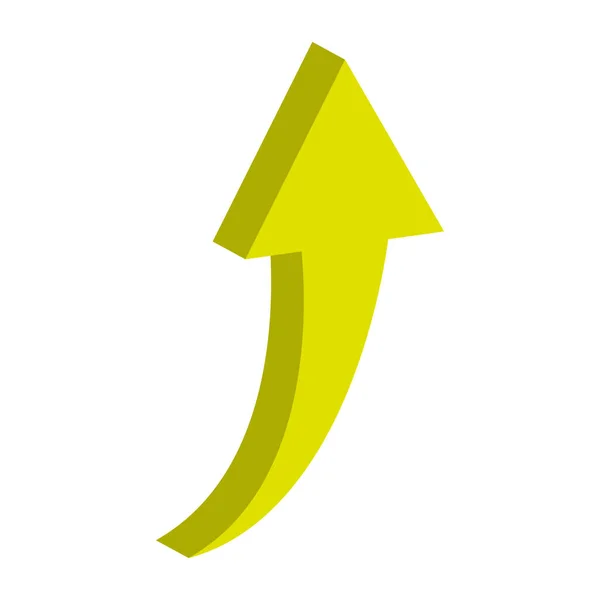 Flecha Amarela Para Cima Arrow Ícone Cor Plana Para Site — Vetor de Stock