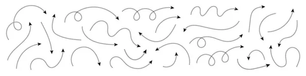 Καμπυλωτό Βέλος Zigzag Σχέδιο Βέλος Ρίγες Διακεκομμένες Γραμμές Εικονογράφηση Διανύσματος — Διανυσματικό Αρχείο