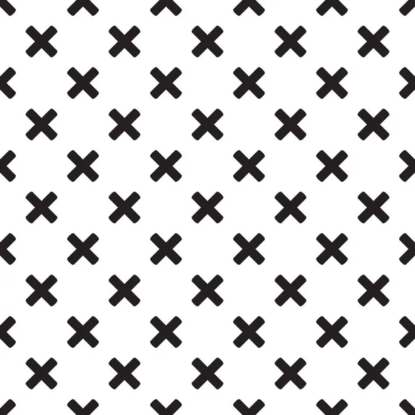 Векторний Безшовний Хрест Нескінченна Чорно Біла Текстура Абстрактний Геометричний Орнамент — стоковий вектор