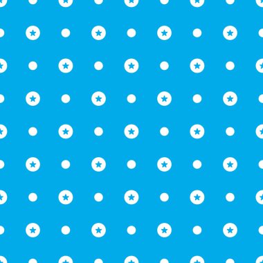 Polka noktasız desen, açık mavi benekli yıldız vektör arkaplanı.