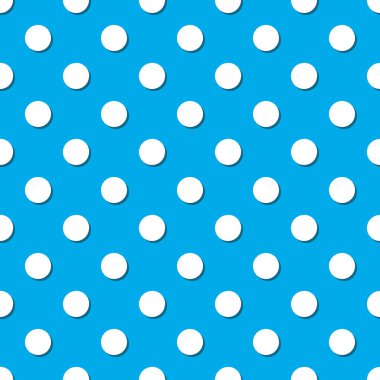 Polka noktasız desen, açık mavi nokta vektör arkaplan.