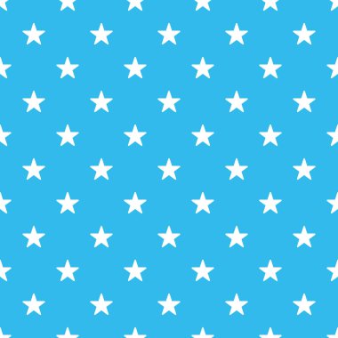 Yıldızlar kusursuz desen. Güzel mavi arkaplandaki yıldızlar, ambalaj, kumaş, kağıt, arkaplan için vektör retro pürüzsüz desen.