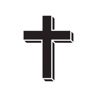 Christian cross vector icon, religion cross symbol. clipart