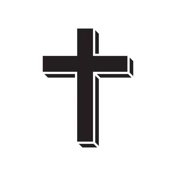 Ícone Vetor Cruz Cristã Símbolo Cruz Religião — Vetor de Stock