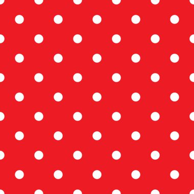 Kırmızı benekli, noktasız desen. Geriye dönük doku. Kırmızı arkaplanda beyaz benekler.
