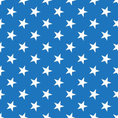 Yıldızlar kusursuz desen. Güzel mavi arkaplandaki yıldızlar, ambalaj, kumaş, kağıt, arkaplan için vektör retro pürüzsüz desen.