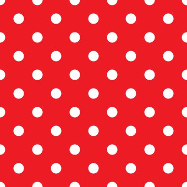 Kırmızı benekli, noktasız desen. Geriye dönük doku. Kırmızı arkaplanda beyaz benekler.