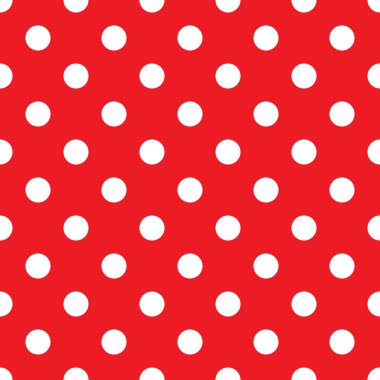 Kırmızı benekli, noktasız desen. Geriye dönük doku. Kırmızı arkaplanda beyaz benekler.