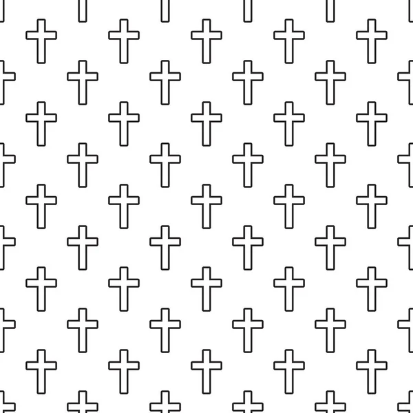 Christian Cross Vector Seamless Pattern — Stock Vector