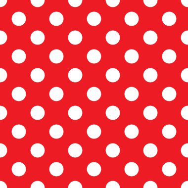Kırmızı benekli, noktasız desen. Geriye dönük doku. Kırmızı arkaplanda beyaz benekler.