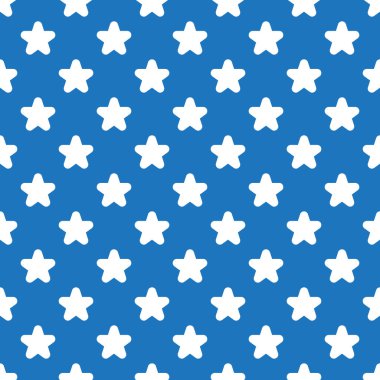 Yıldızlar kusursuz desen. Güzel mavi arkaplandaki yıldızlar, ambalaj, kumaş, kağıt, arkaplan için vektör retro pürüzsüz desen.