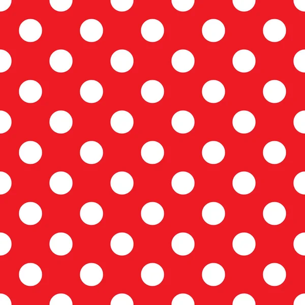 stock vector Red polka dot seamless pattern. retro texture. White polka dots on red background.