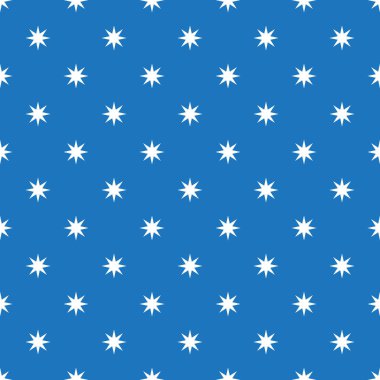 Yıldızlar kusursuz desen. Güzel mavi arkaplandaki yıldızlar, ambalaj, kumaş, kağıt, arkaplan için vektör retro pürüzsüz desen.
