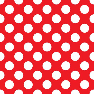 Kırmızı benekli, noktasız desen. Geriye dönük doku. Kırmızı arkaplanda beyaz benekler.