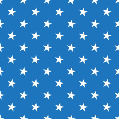 Yıldızlar kusursuz desen. Güzel mavi arkaplandaki yıldızlar, ambalaj, kumaş, kağıt, arkaplan için vektör retro pürüzsüz desen.