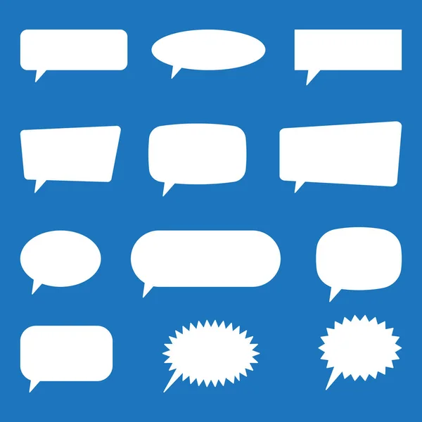 スピーチの泡のセット バブルテキスト 漫画のチャットボックス メッセージボックスを話す 空白の空のベクトルホワイトスピーチバブル 漫画バルーンワードデザイン — ストックベクタ