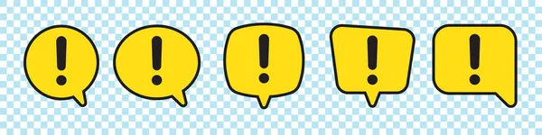 黄色语音泡沫中的感叹号 危险警告注意标志 病媒说明 — 图库矢量图片