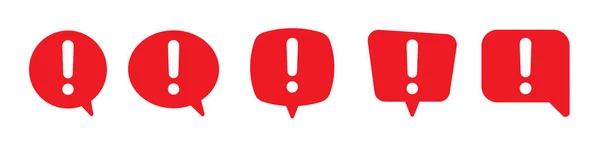 Φούσκα Λόγου Θαυμαστικό Κόκκινο Σύμβολο Της Προσοχής Σύμβολο Προειδοποίησης Κινδύνου — Διανυσματικό Αρχείο