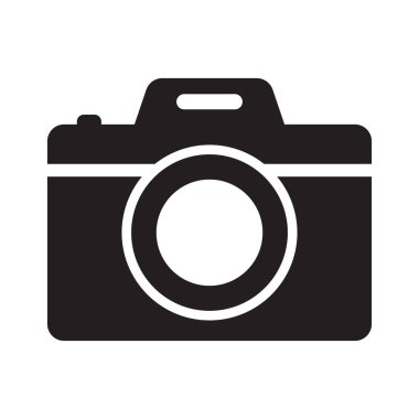 Kamera simgesi. Fotoğraf kamerası vektör simgesi.