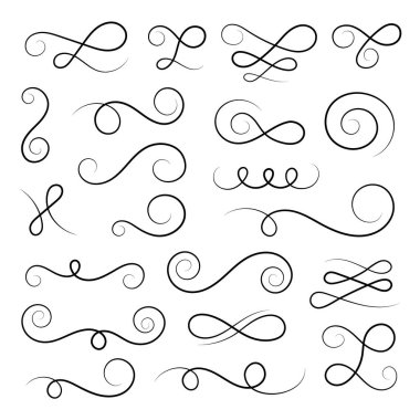 Renkler, girdaplar, dekoratif elementler vektör koleksiyonu.