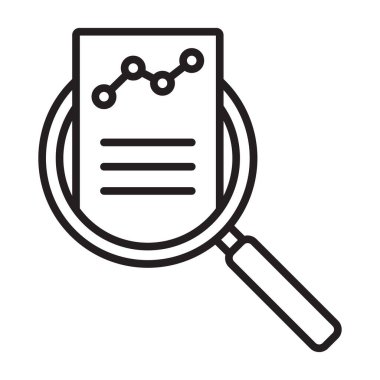 Denetim ve veri analizi ince çizgi simgesi. Finansal değerlendirme ikonu. Doğrusal iş görselleştirme.