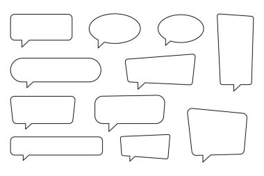 Boş konuşma balonları, konuşma balonu, konuşma balonu, sohbet balonu, uygulamalar ve web siteleri için resim vektör simgesi..