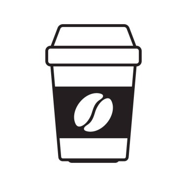 Sıcak kahve fincanı vektör simgesi. Kağıt kahve fincanı simgesi beyaz arkaplanda izole.