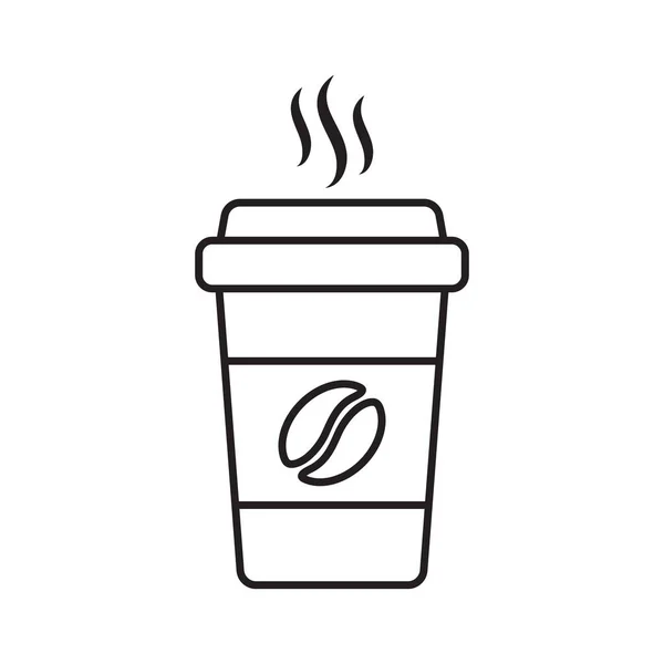 Varm Kaffekopp Vektor Ikon Papper Kaffekopp Ikon Isolerad Vit Bakgrund — Stock vektor