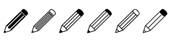 Icône Crayon Ensemble Icône Crayon Vectoriel — Image vectorielle