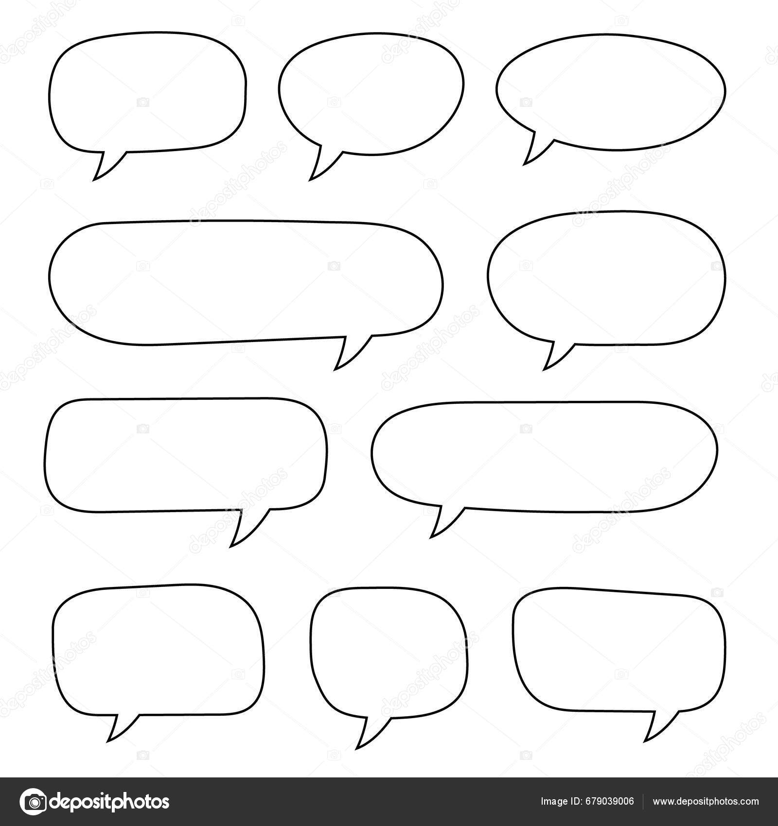 Vector Speech Bubbles Set Hand Drawn Speech Bubbles Set Doodle Stock