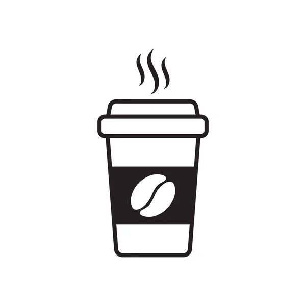 Hot Coffee Cup Vector Pictogram Papieren Koffiebeker Pictogram Geïsoleerd Witte — Stockvector