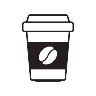 Sıcak kahve fincanı vektör simgesi. Kağıt kahve fincanı simgesi beyaz arkaplanda izole.