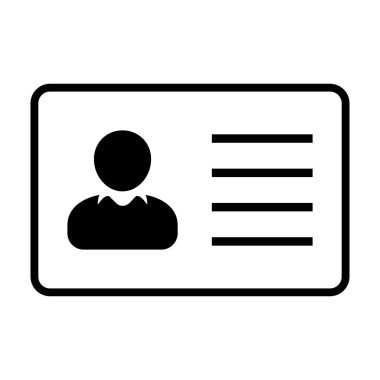 Kimlik kartı simgesi koleksiyonu. Çalışan katip kartı, ehliyet, kimlik kartı, personel kimlik kartı sembolü. Web sitesi ve mobil uygulama için tasarım.