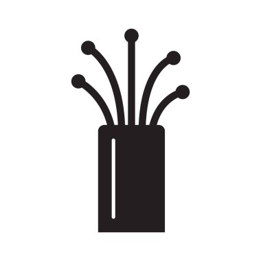 Beyaz arkaplanda fiber optik kablo simgesi moda illüstrasyonu.