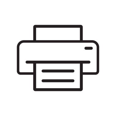 Yazıcı simgesi beyaz arka plan üzerinde. Vektör çizim.