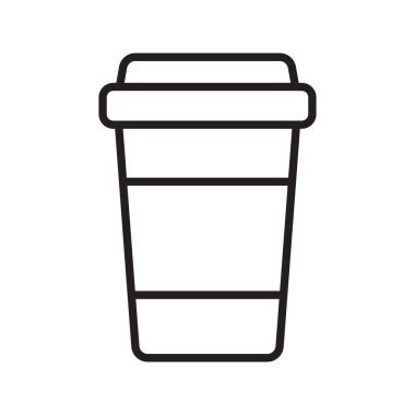 Kahve fincanı vektör ikonu. Kağıt kahve fincanı simgesi beyaz arkaplanda izole.