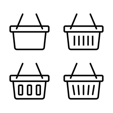 Alışveriş sepeti simgesi, vektör illüstrasyonu.