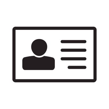 Kimlik kartı simgesi koleksiyonu. Çalışan katip kartı, ehliyet, kimlik kartı, personel kimlik kartı sembolü. Web sitesi ve mobil uygulama için tasarım.