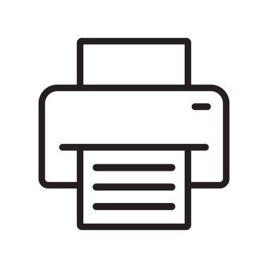 Yazıcı simgesi beyaz arka plan üzerinde. Vektör çizim.