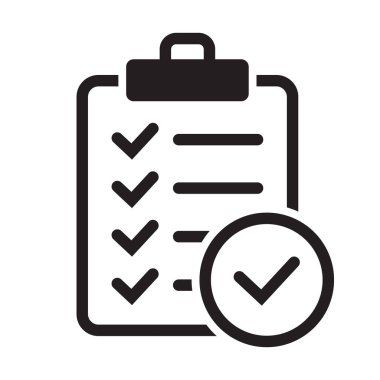 Arkaplanda işaretleme simgesi olan pano izole edildi. Web sitesi ve uygulama tasarımı için işaretleme listesi işareti.